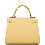 Hermes Kelly 25 Sellier Jaune Poussin