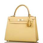 Hermes Kelly 25 Sellier Jaune Poussin