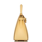 Hermes Kelly 28 Sellier Jaune Poussin, back view