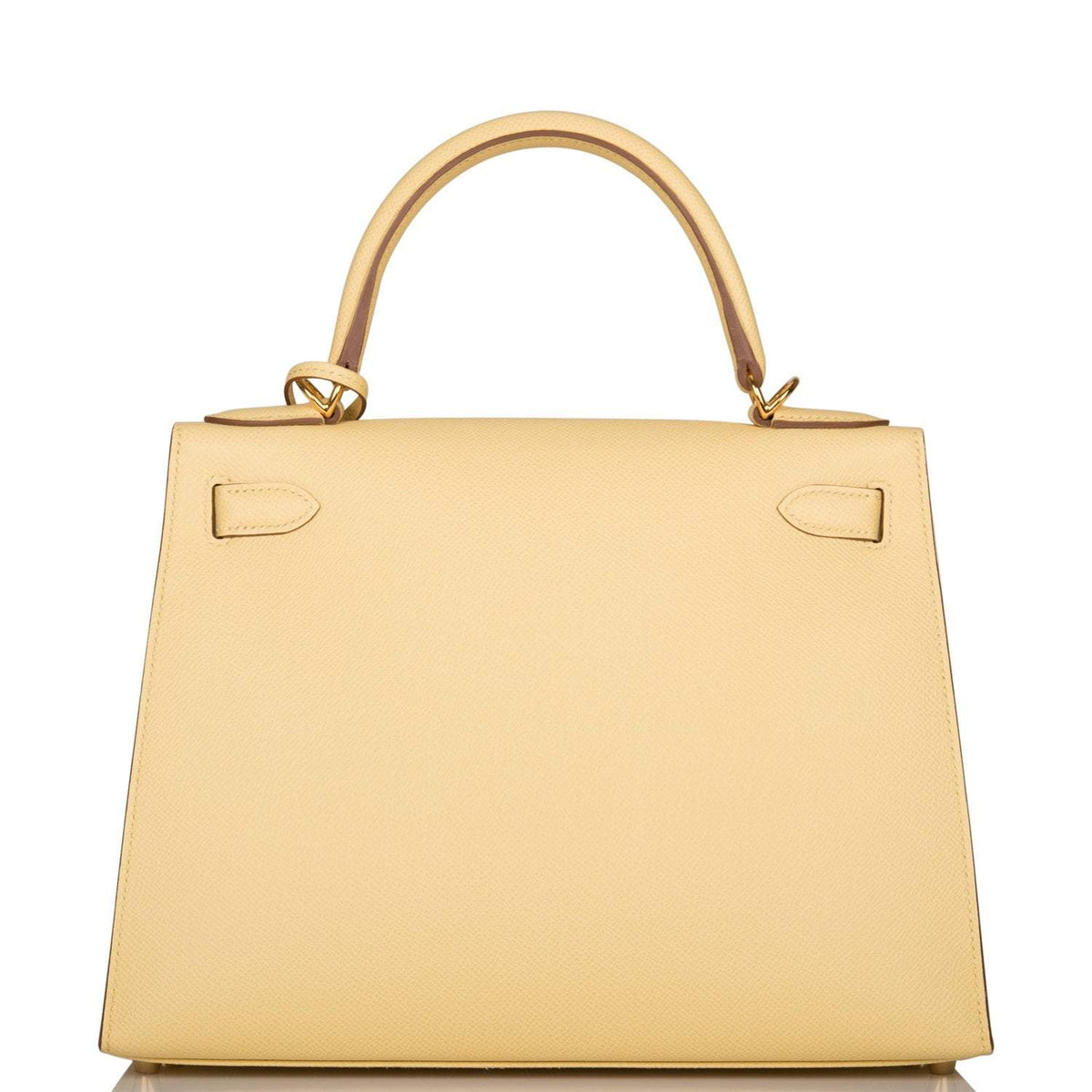 Hermes Kelly 28 Sellier Jaune Poussin, interior and construction detail