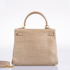 Hermes Kelly 25 Retourne Poussiere Matte Nilo Crocodile Gold Hardware - hardware detail