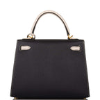 Hermes Kelly 25 Bi-Color Black Craie
