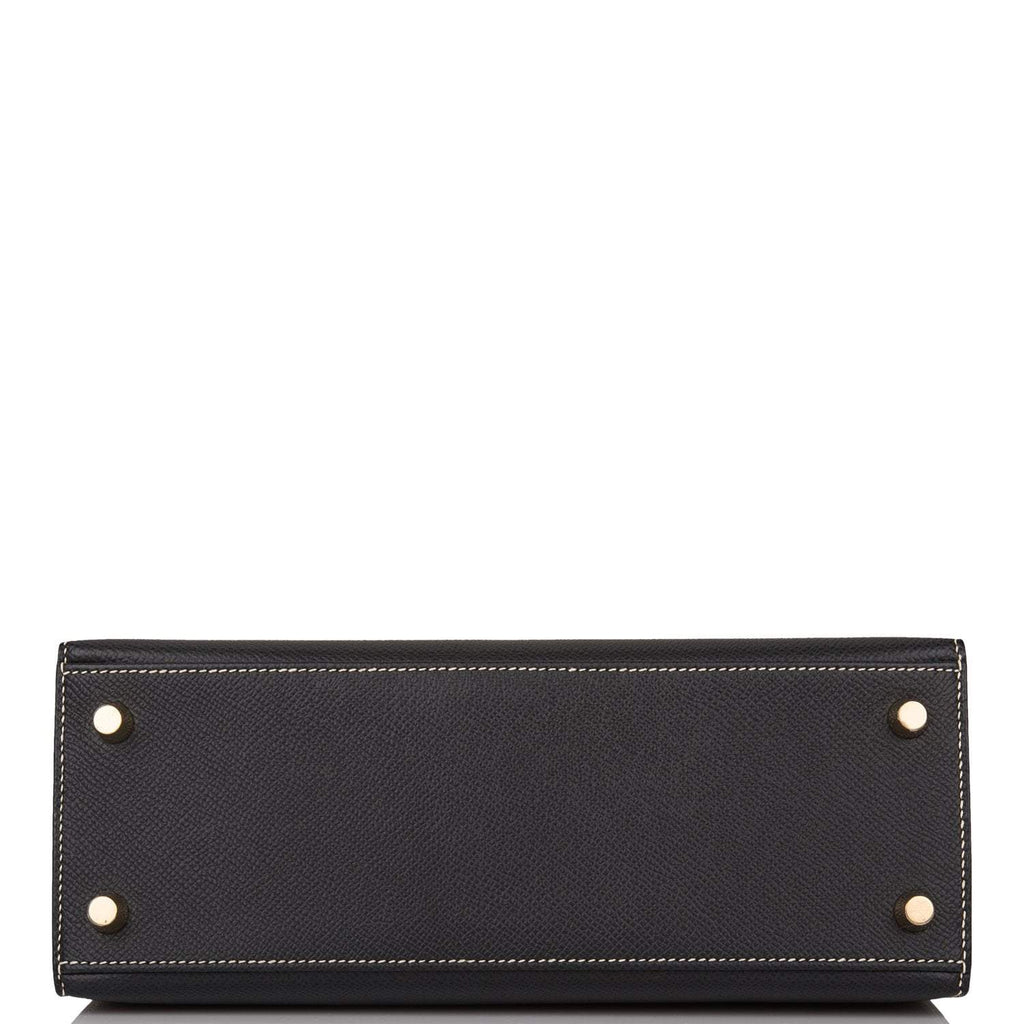 Hermes Kelly 25 Bi-Color Black Craie