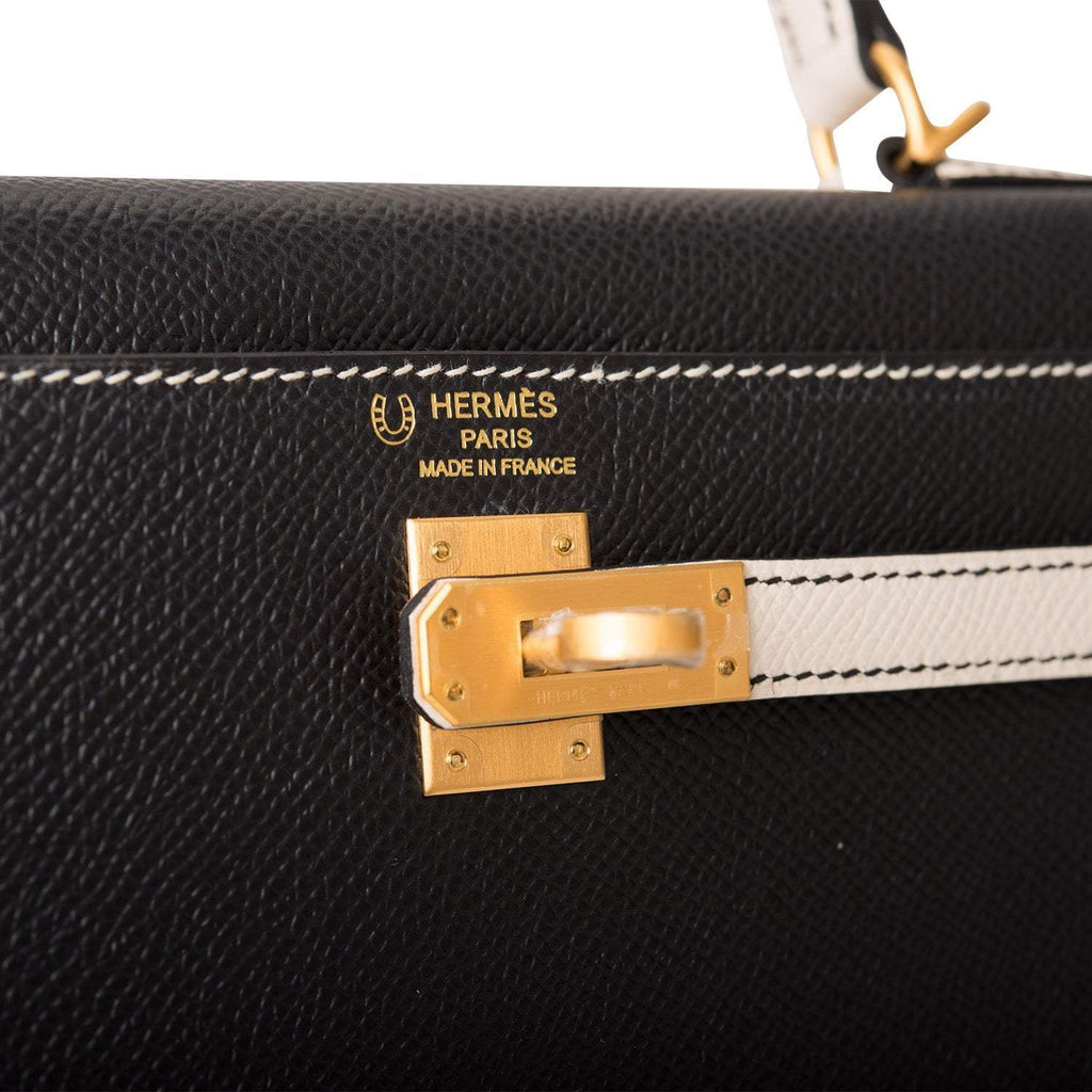 Hermes Kelly 25 Bi-Color Black Craie