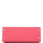 Hermes Kelly 25 Bi-Color Rose Azalee Craie