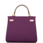 Hermes Kelly 25 Bi-Color Rose Azalee Craie