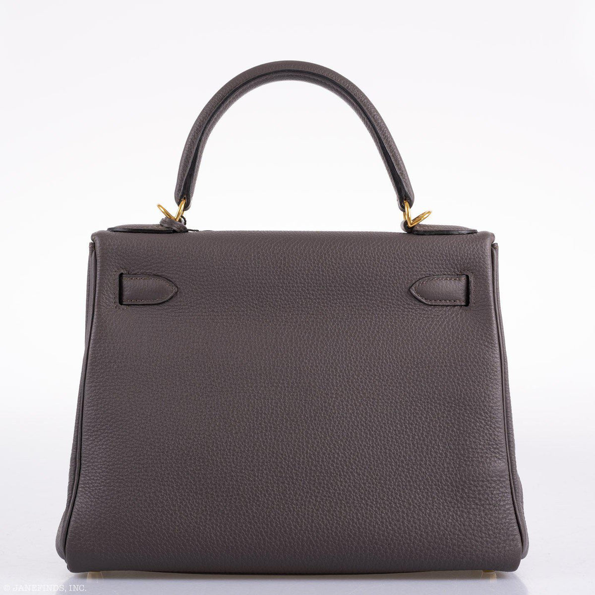 Hermes Kelly 28 Retourne Etain Togo, interior and construction detail