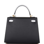 Hermes Kelly 28 Bi-Color Black Craie
