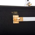 Hermes Kelly 28 Bi-Color Black Craie