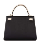 Hermes Kelly 28 Bi-Color Black Craie