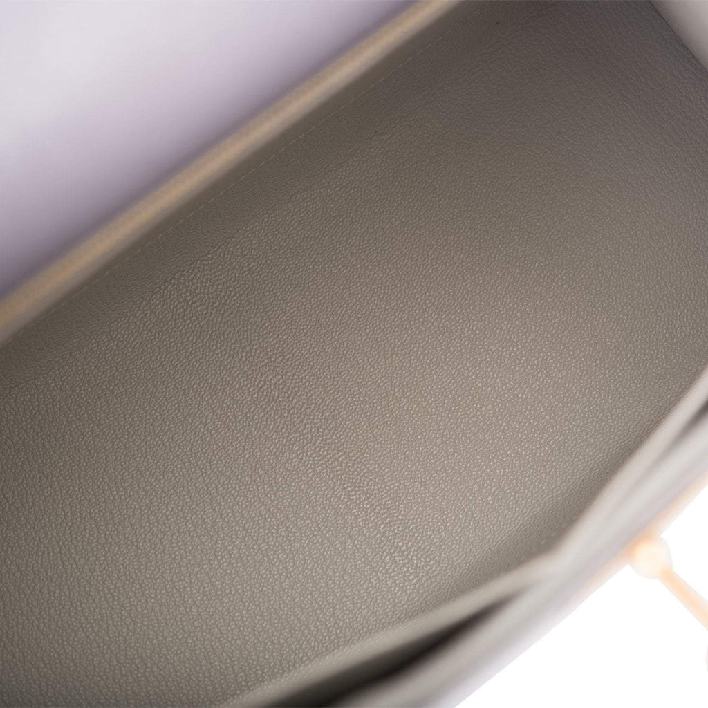 Hermes Kelly 28 Bi-Color Gris Agate Gris Perle Ostrich - hardware detail