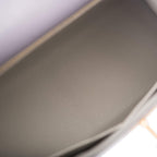 Hermes Kelly 28 Bi-Color Gris Agate Gris Perle Ostrich - hardware detail