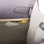 Hermes Kelly 28 Bi-Color Gris Agate Gris Perle Ostrich - hardware detail