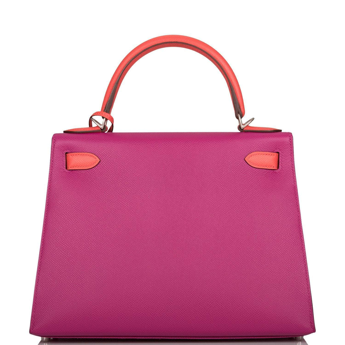 Hermes Kelly 28 Bi-Color Rose Pourpre Rose Jaipur, interior and construction detail