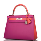 Hermes Kelly 28 Bi-Color Rose Pourpre Rose Jaipur, product detail view 5