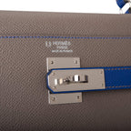 Hermes Kelly 32 Bi-Color Etain Bleu Electric, product detail view 7