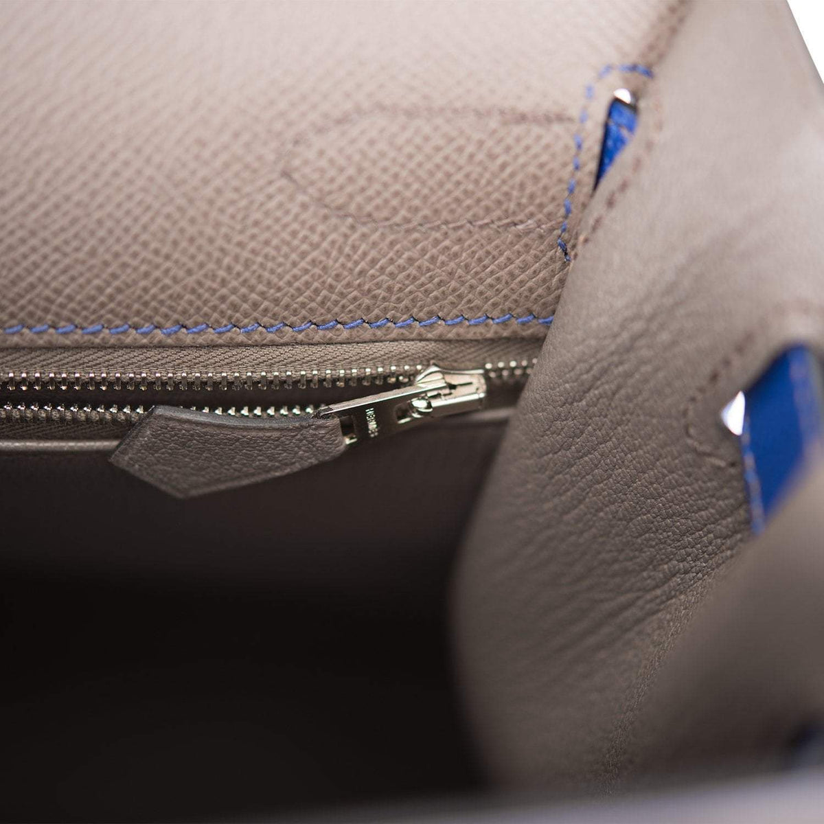 Hermes Kelly 32 Bi-Color Etain Bleu Electric, product detail view 8