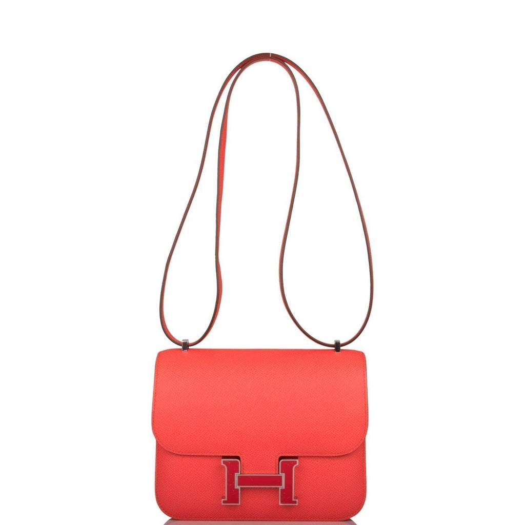 Hermes Mini Constance 18 Rose Texas Epsom