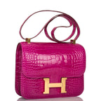 Hermes Constance 24 Rose Scheherazade Alligator
