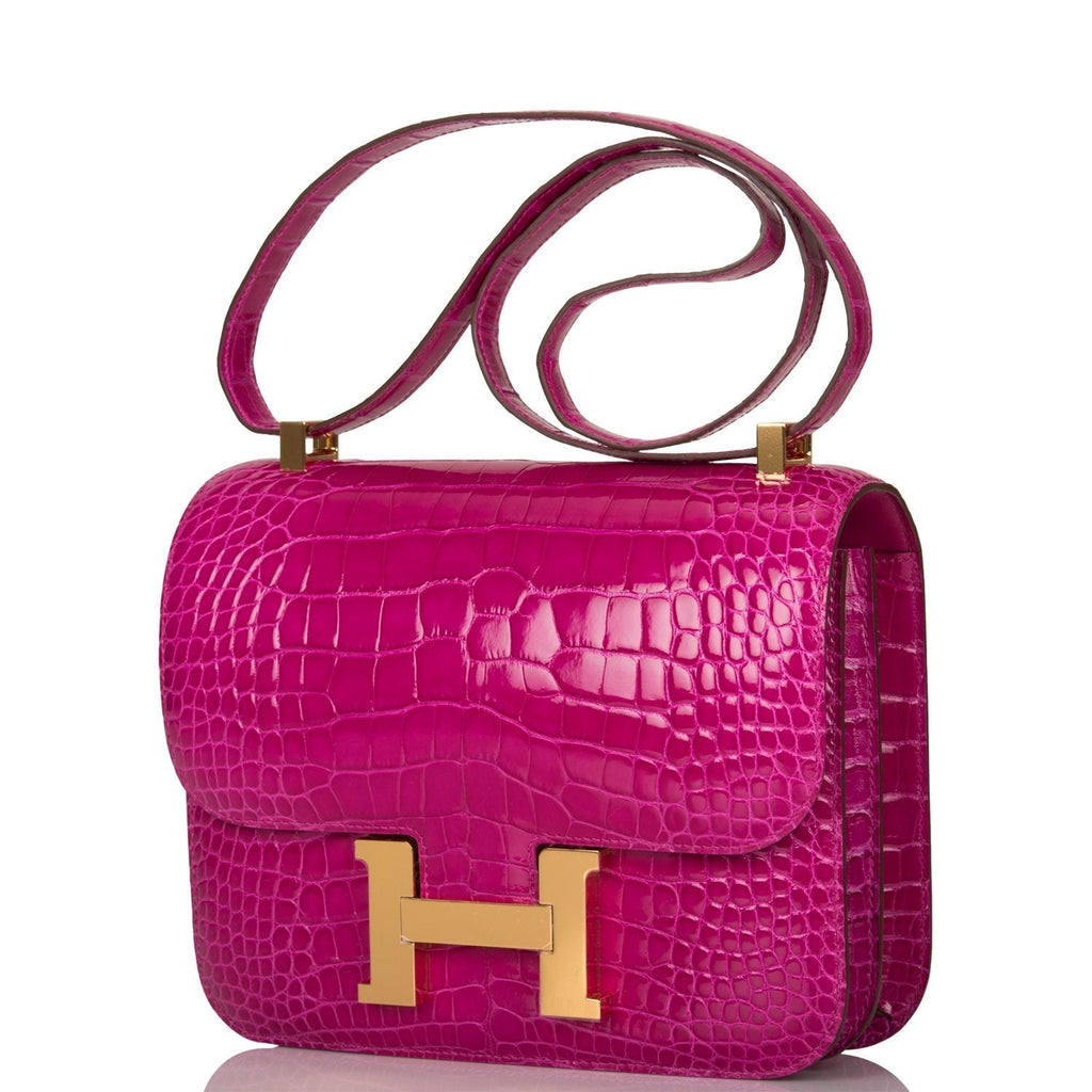 Hermes Constance 24 Rose Scheherazade Alligator