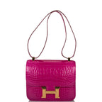 Hermes Constance 24 Rose Scheherazade Alligator
