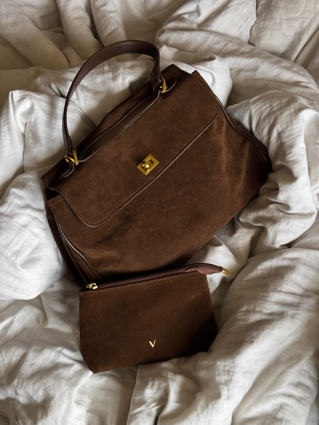 Bags End Ciara Vegan Suede Shoulder Bag