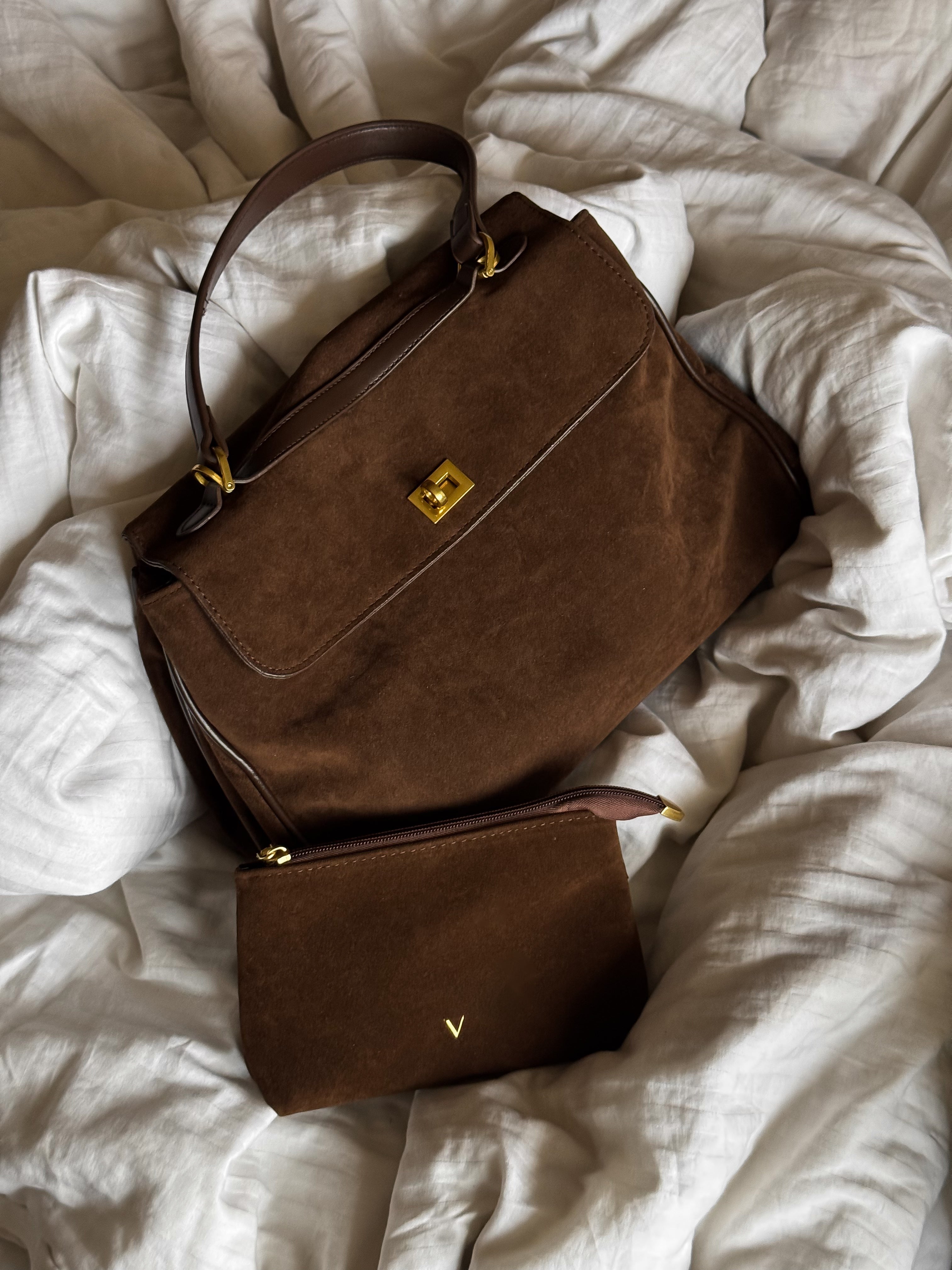 Bags End Ciara Vegan Suede Shoulder Bag