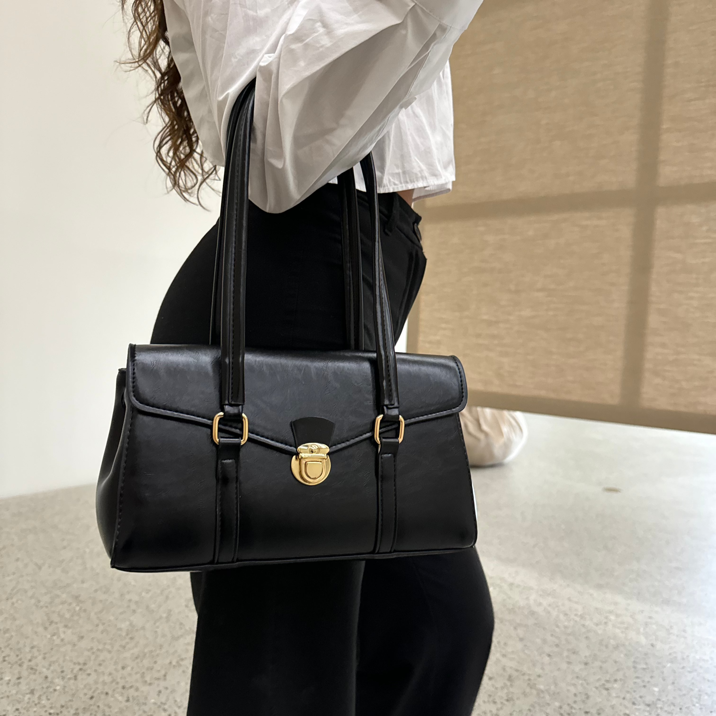 Bags End Vintage Work Vegan Leather Shoulder Bag