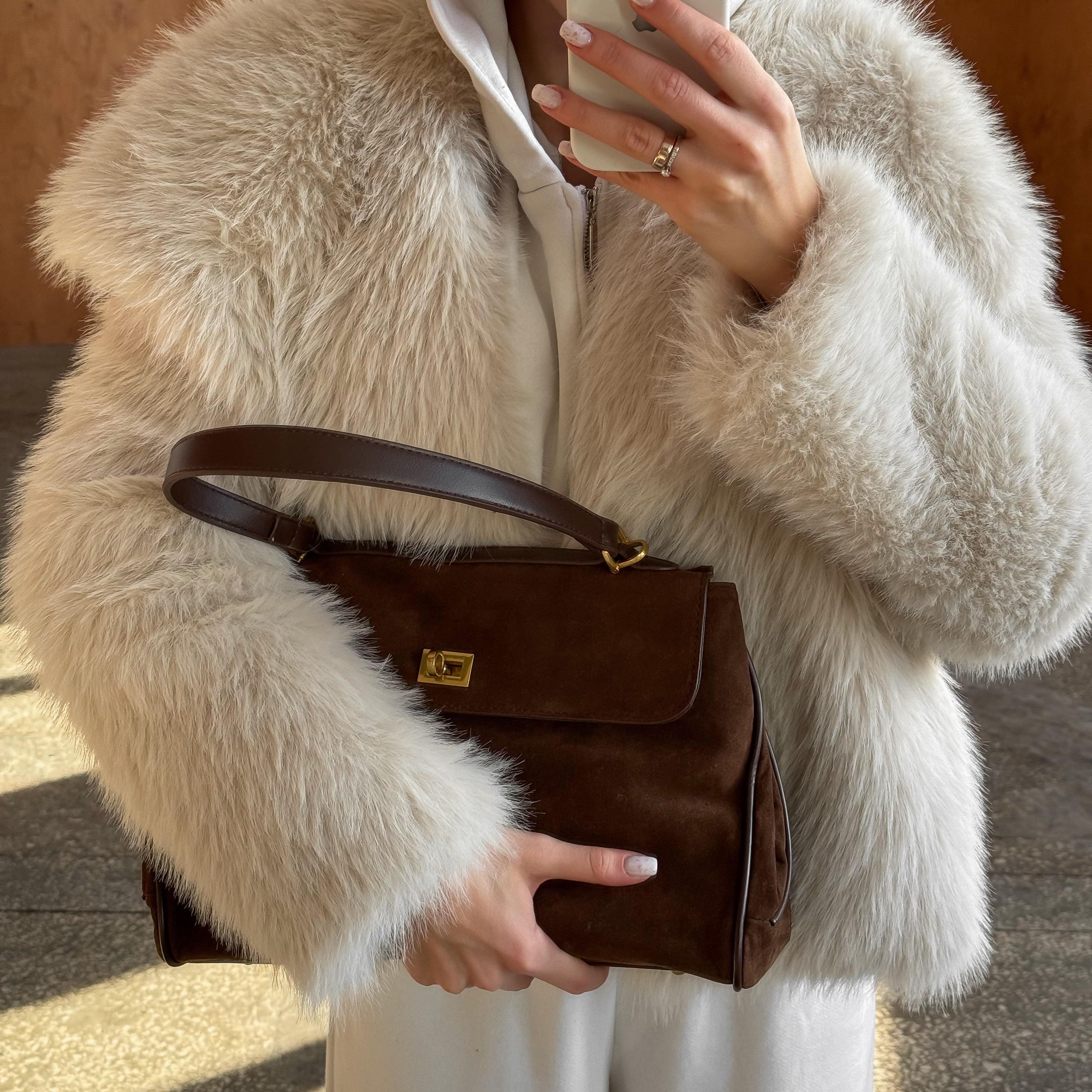 Bags End Ciara Vegan Suede Shoulder Bag