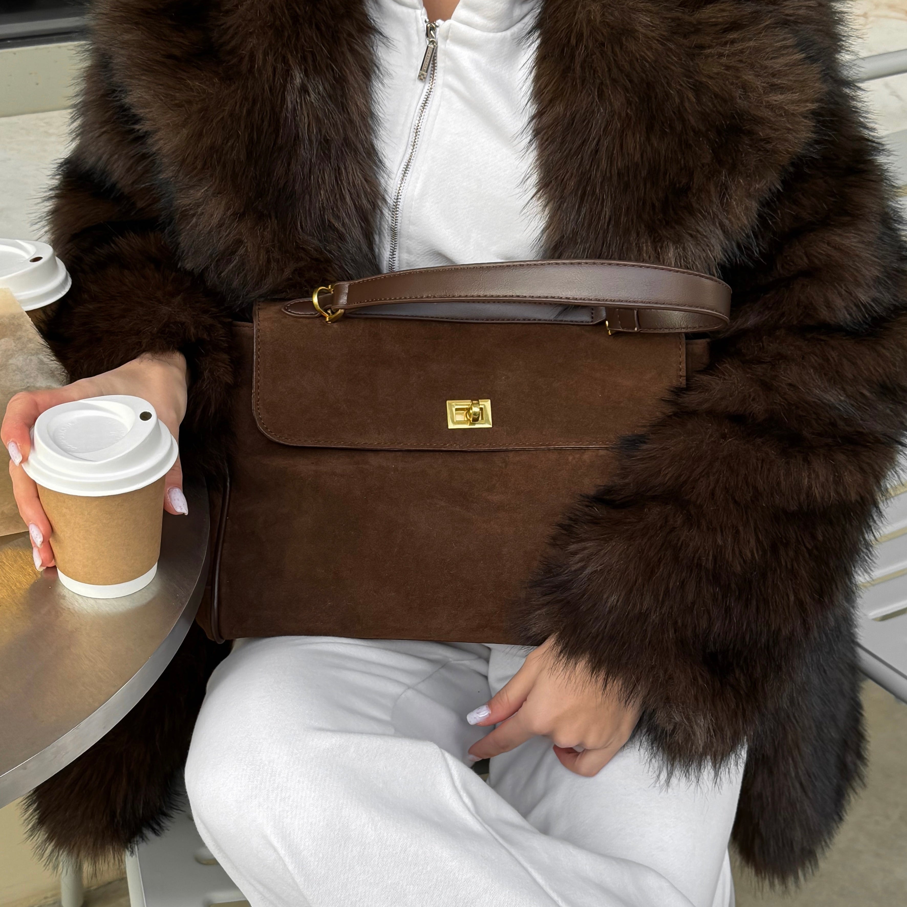 Bags End Ciara Vegan Suede Shoulder Bag