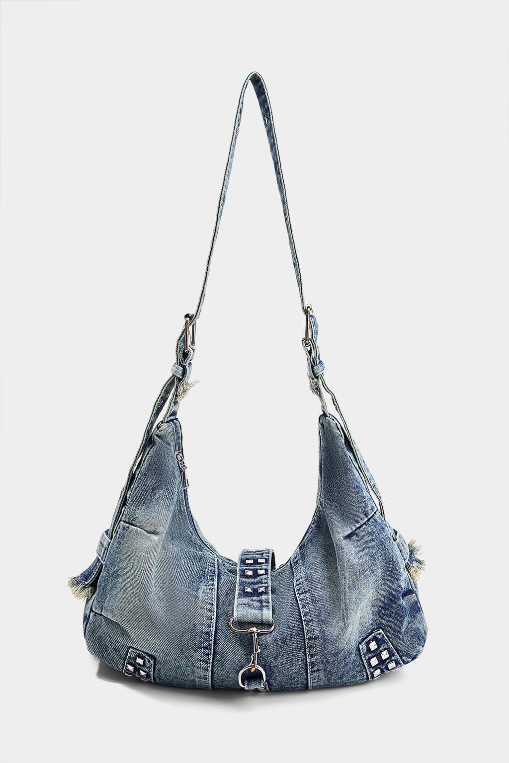 Bags End Denim Frayed Cross-body Bag