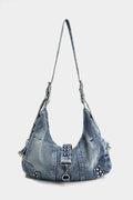 Bags End Denim Frayed Cross-body Bag