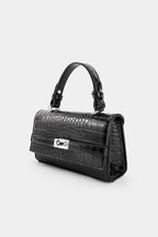 Bags End Black Faux Leather Tote Bag