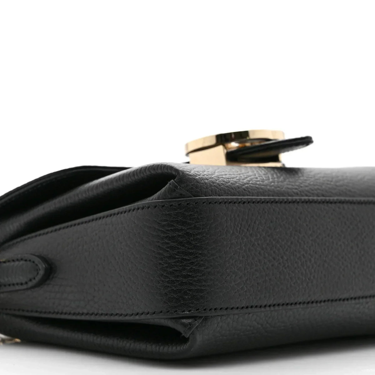 Gucci Dollar Interlocking Chain Bag - Black in Black - detail view 4 showing the bag's shape, finish and visible design details.