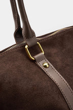 Bags End Suede Patchwork Leather Tote Bag