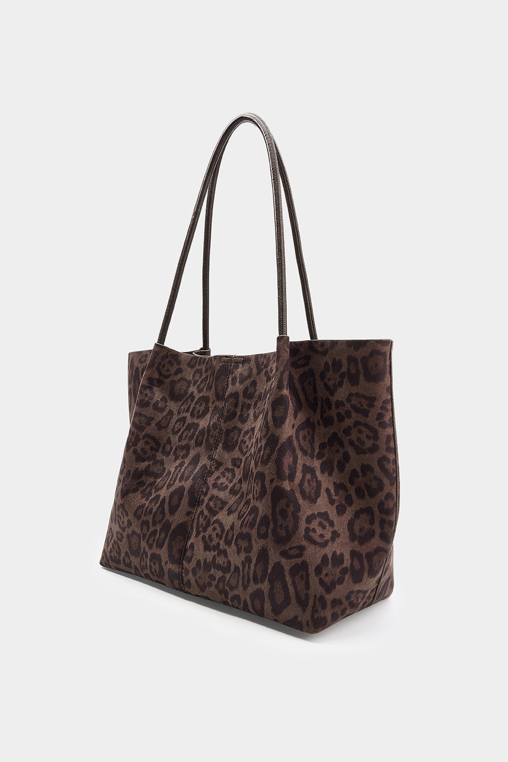 Bags End Leopard Print Suede Tote Bag