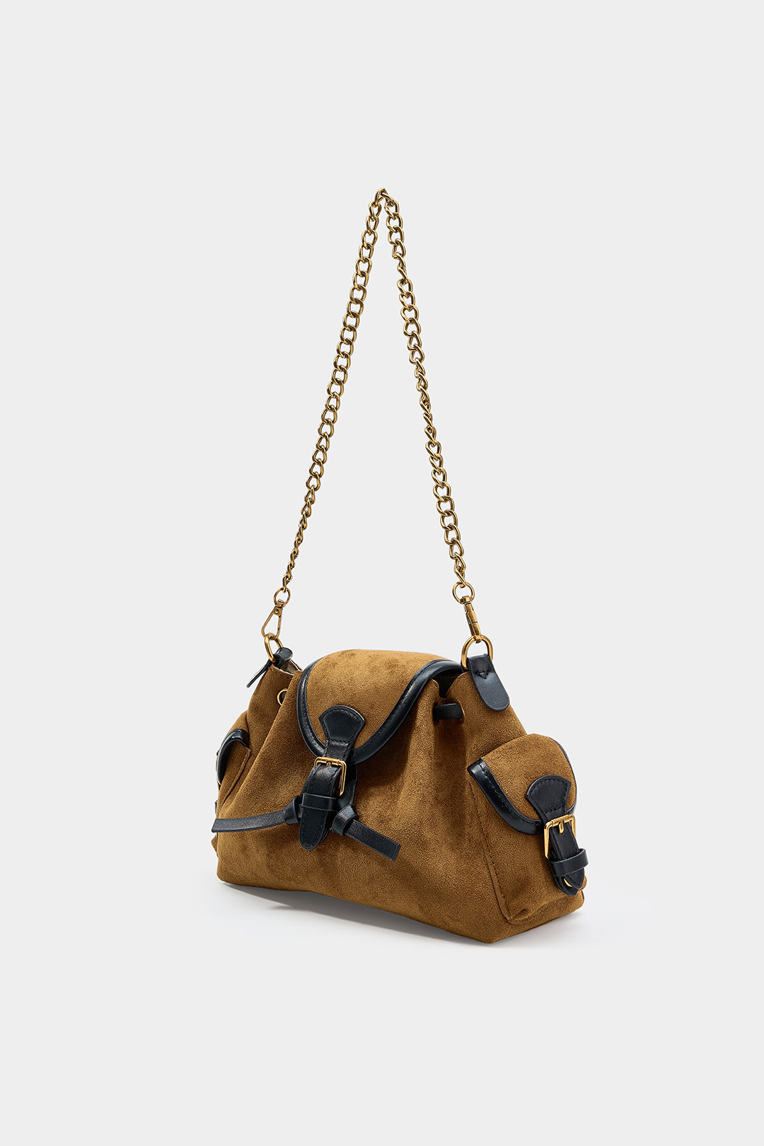 Bags End Suede Patchwork Leather Cross-Body Bag