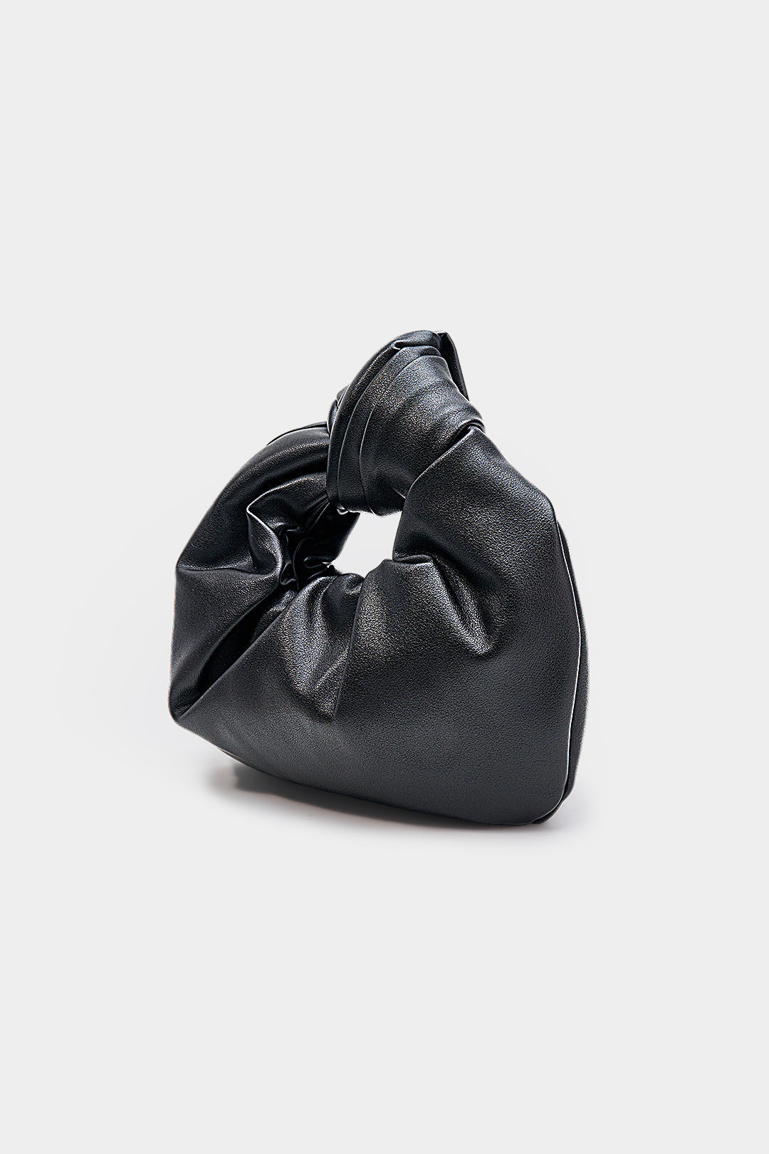 Bags End Faux Leather Ruched Clutch Bag