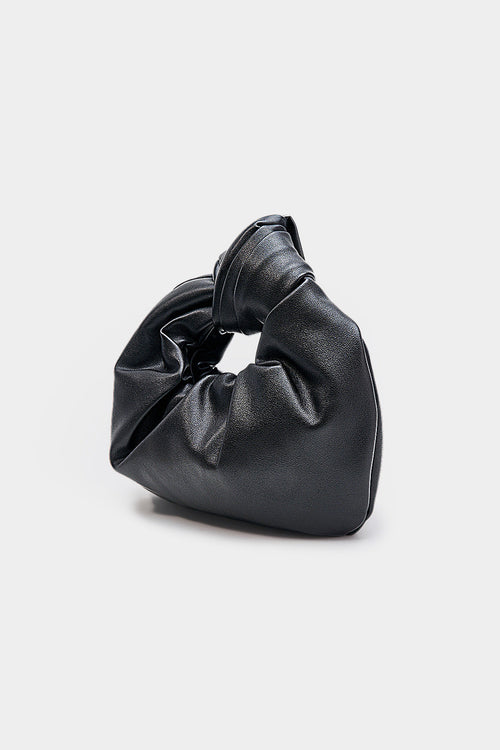 Bags End Faux Leather Ruched Clutch Bag