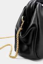 Bags End Faux Leather Metallic Chain Clutch Bag