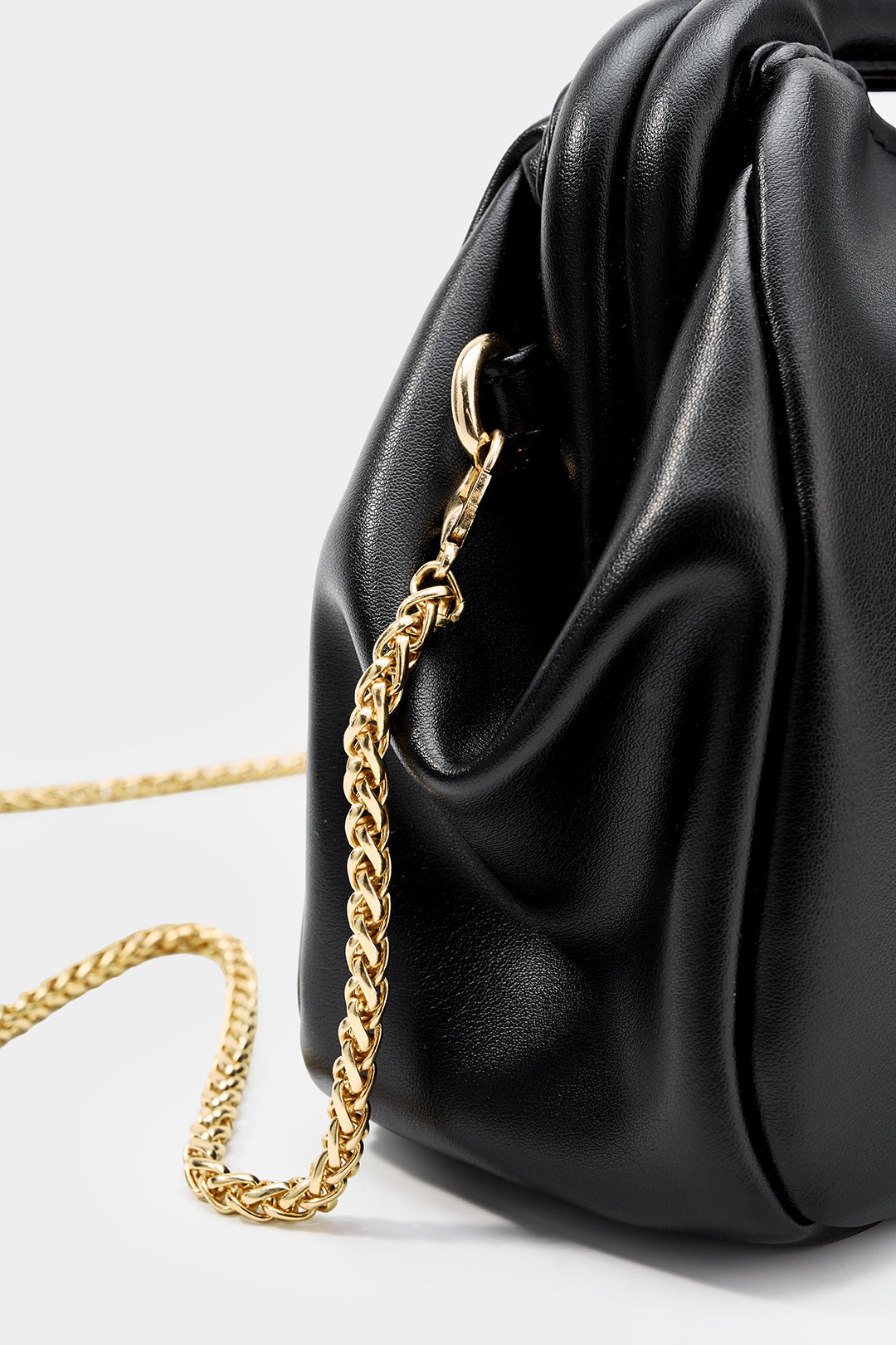 Bags End Faux Leather Metallic Chain Clutch Bag