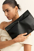 Bags End Faux Leather Clutch Bag