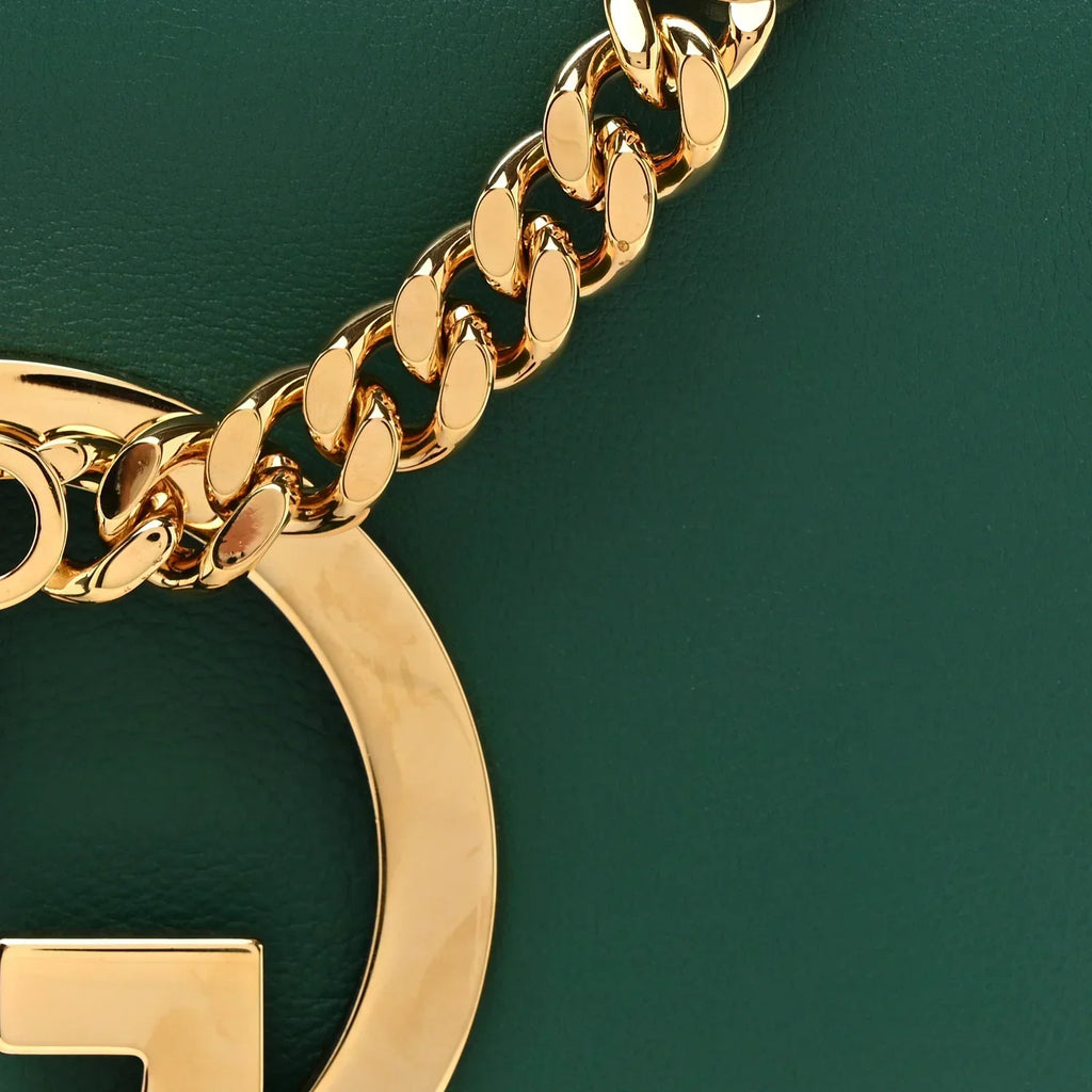 Gucci Blondie Small Shoulder Bag - Green in Green - rear view showing the bag's shape, finish and visible design details.