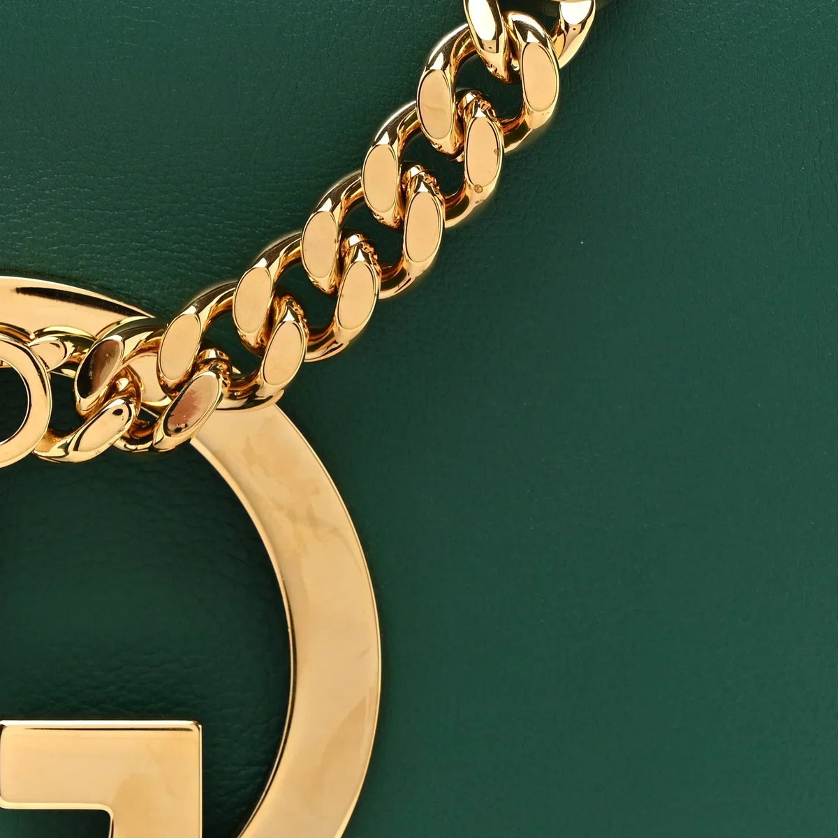 Gucci Blondie Small Shoulder Bag - Green in Green - rear view showing the bag's shape, finish and visible design details.