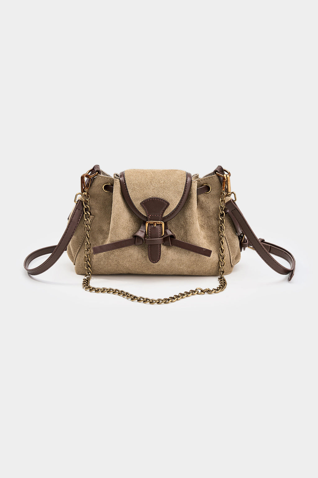Bags End Suede Patchwork Leather Cross-Body Bag