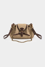 Bags End Suede Patchwork Leather Cross-Body Bag