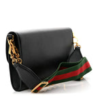 Gucci Azalea Horsebit 1955 Small Crossbody Bag - Black in Black - side view showing the bag's shape, finish and visible design details.