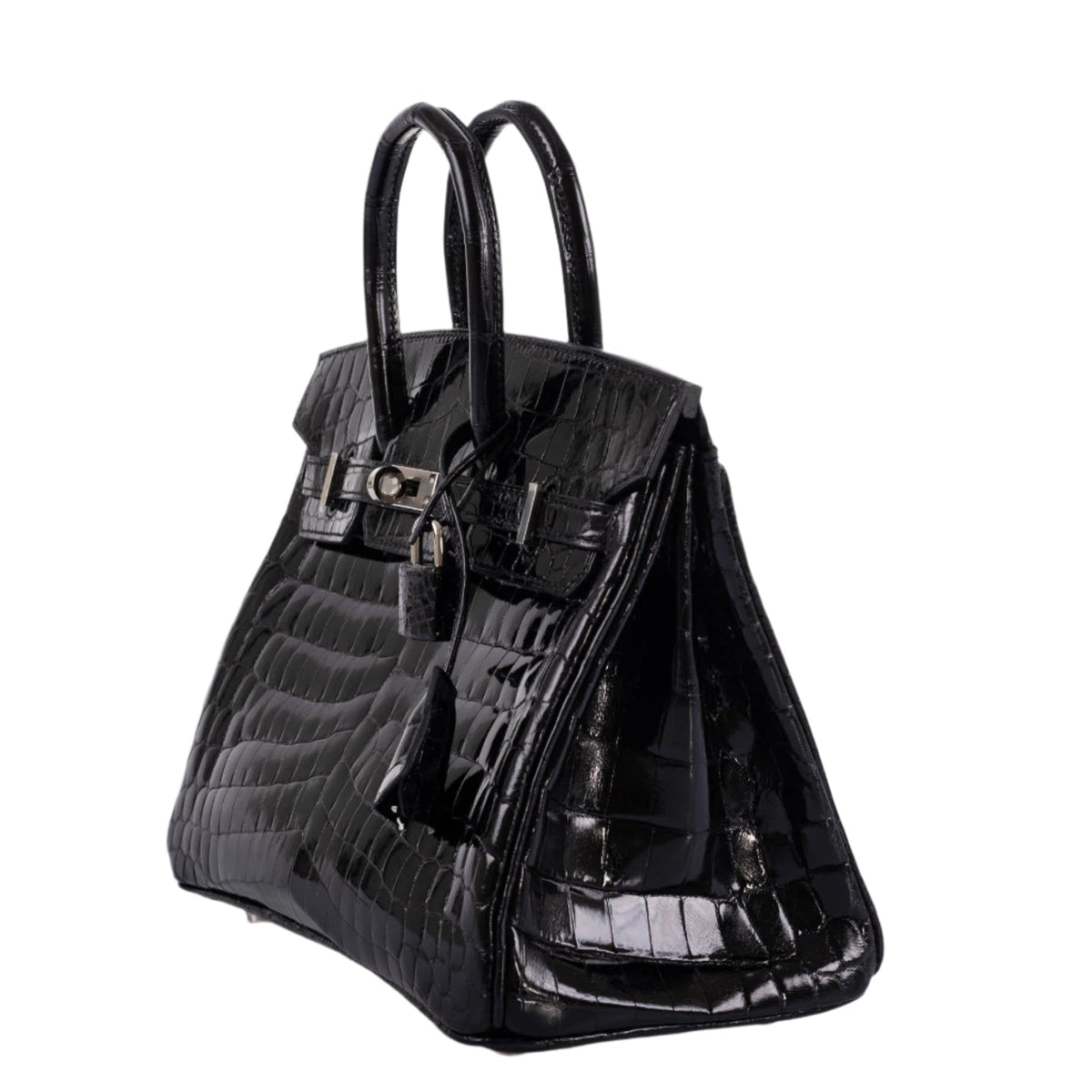 Interior layout of Birkin 25 shiny crocodile bag