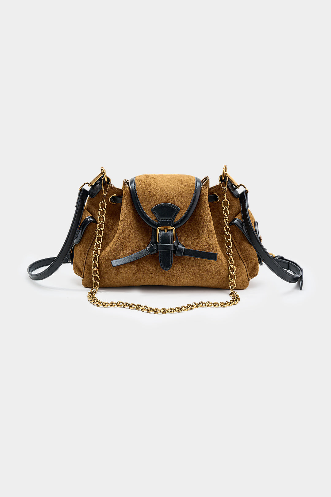 Bags End Suede Patchwork Leather Cross-Body Bag