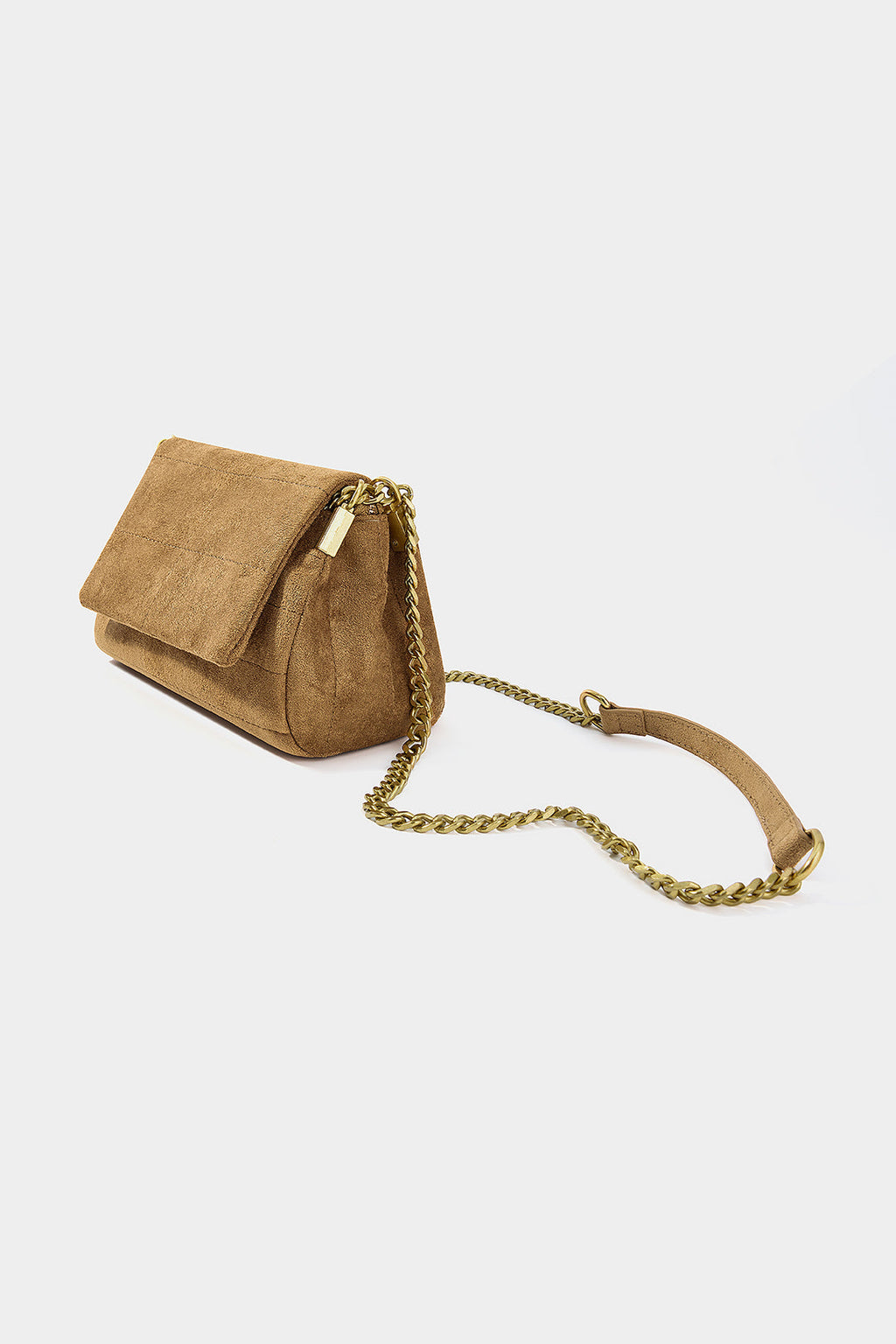 Bags End Suede Metal Chain Flap Shoulder Bag